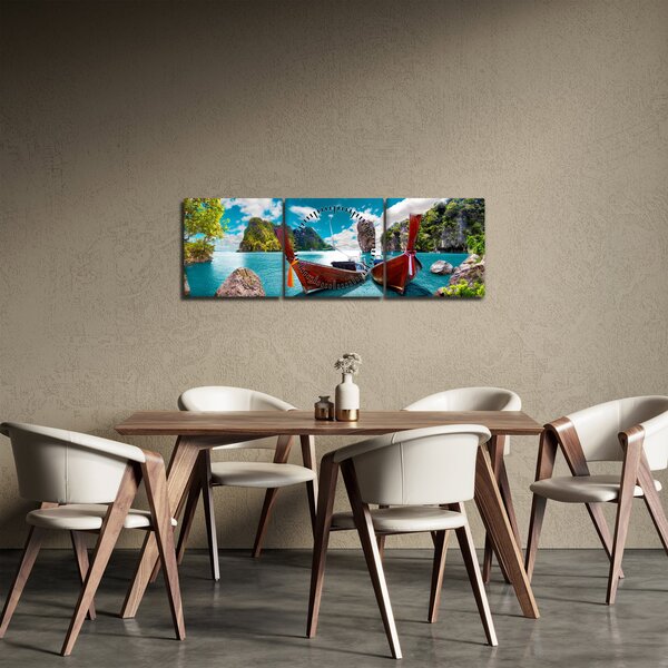 Kép - Édenkert a földön (órával) (90x30 cm)