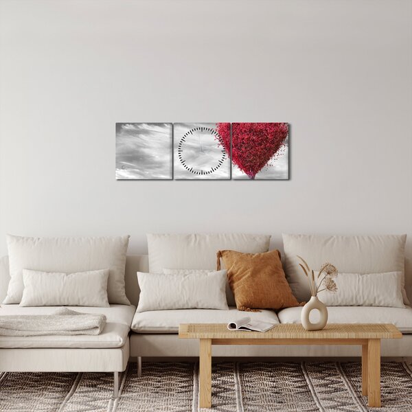 Kép - szív a fák koronájából (órával) (90x30 cm)