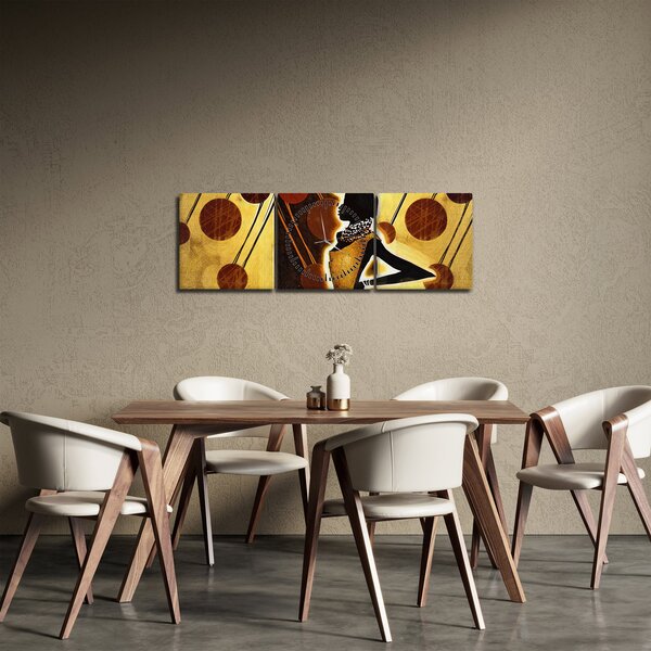 Egy ősi művészeti festmény képe (órával) (90x30 cm)