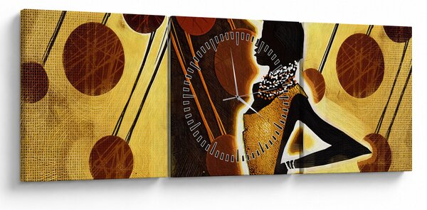 Egy ősi művészeti festmény képe (órával) (90x30 cm)