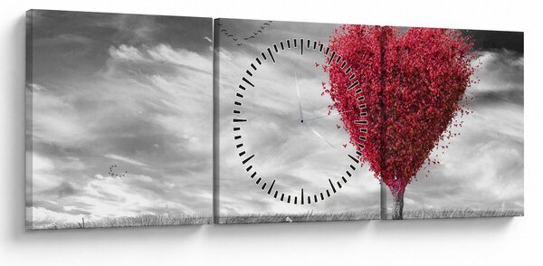 Kép - szív a fák koronájából (órával) (90x30 cm)