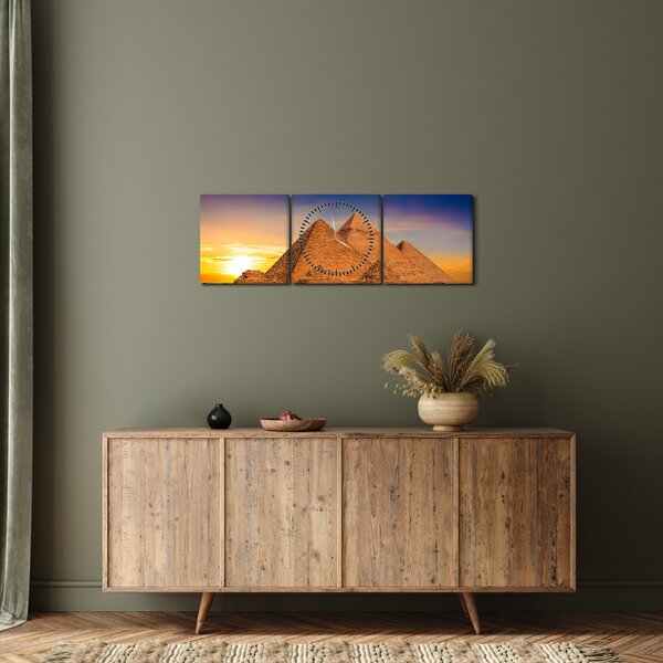 Kép - Egyiptomi piramisok (órával) (90x30 cm)