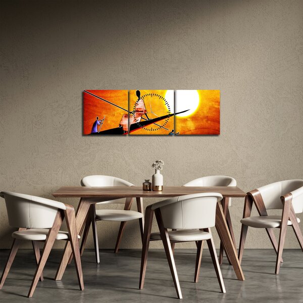 Egy korabeli ősi festmény képe (órával) (90x30 cm)