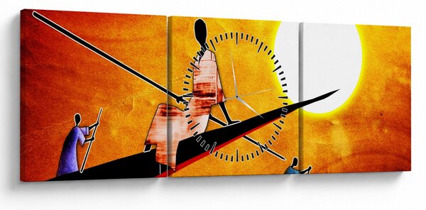 Egy korabeli ősi festmény képe (órával) (90x30 cm)