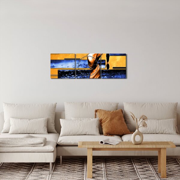 Egy absztrakt festmény képe (órával) (90x30 cm)