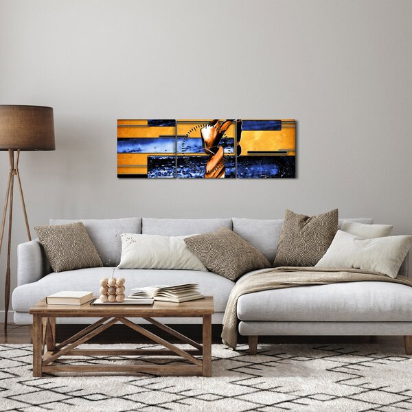 Egy absztrakt festmény képe (órával) (90x30 cm)