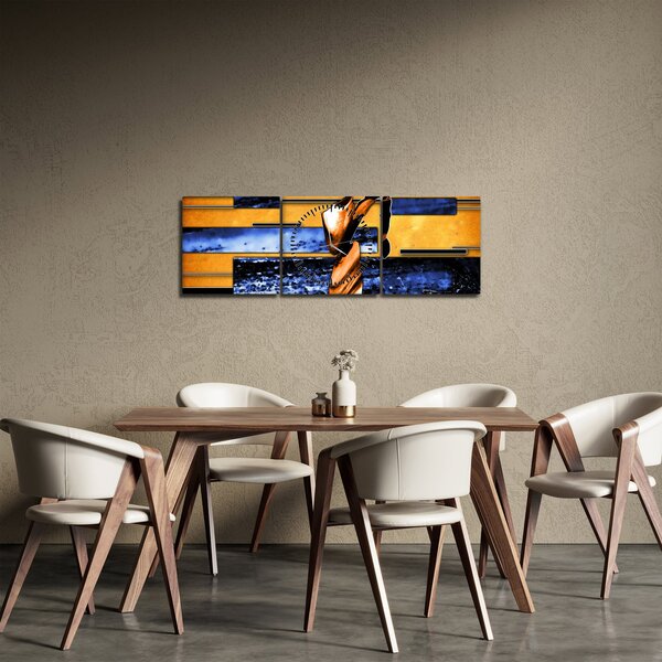 Egy absztrakt festmény képe (órával) (90x30 cm)