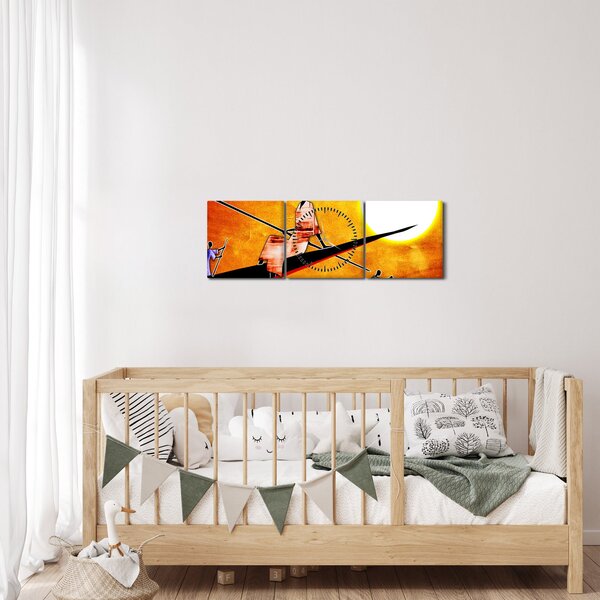 Egy korabeli ősi festmény képe (órával) (90x30 cm)