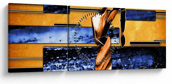 Egy absztrakt festmény képe (órával) (90x30 cm)