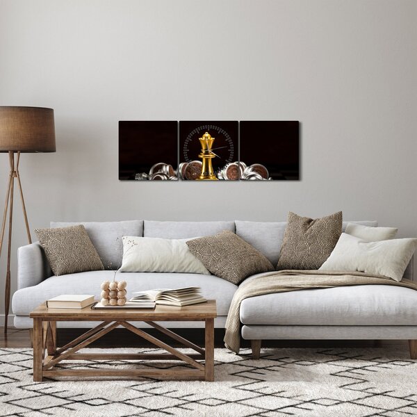 Kép - Sakkfigurák (órával) (90x30 cm)