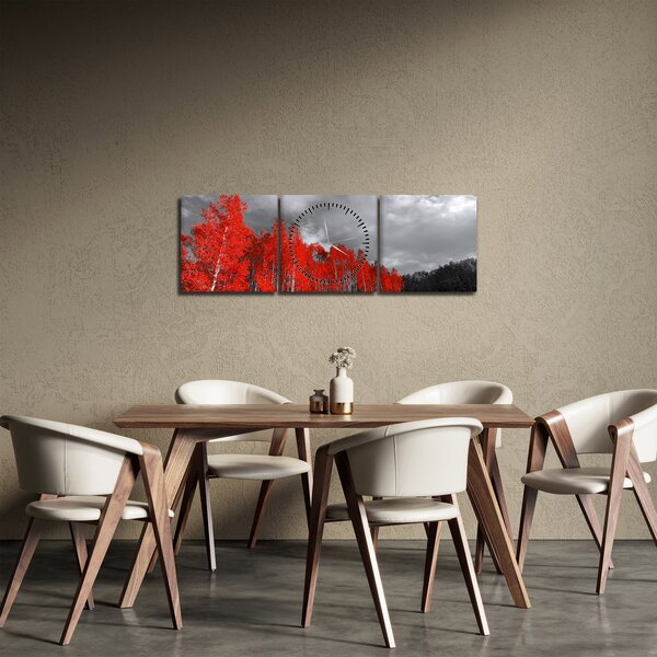 Kép - fák őszi színben (órával) (90x30 cm)