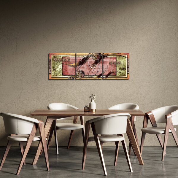 Absztrakt kép (órával) (90x30 cm)