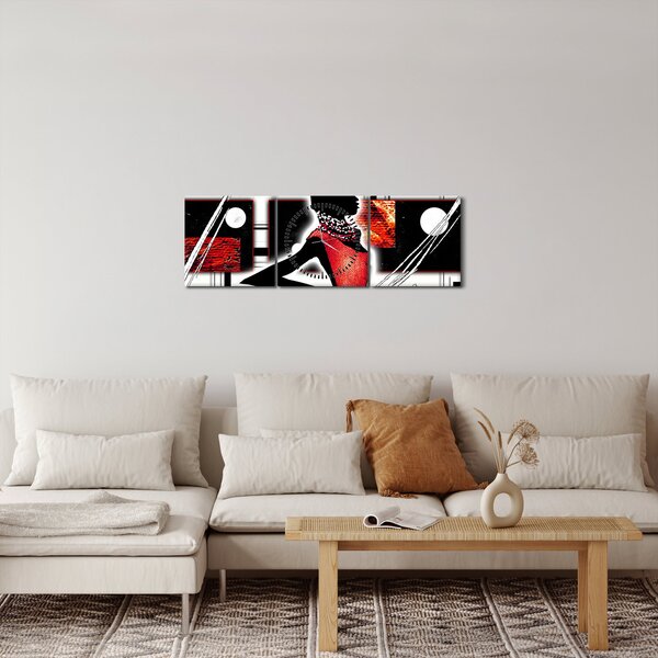 Egy ősi hölgy képének festménye (órával) (90x30 cm)