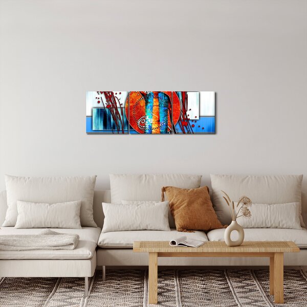Egy ősi ember képének festménye (órával) (90x30 cm)