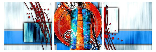 Egy ősi ember képének festménye (órával) (90x30 cm)