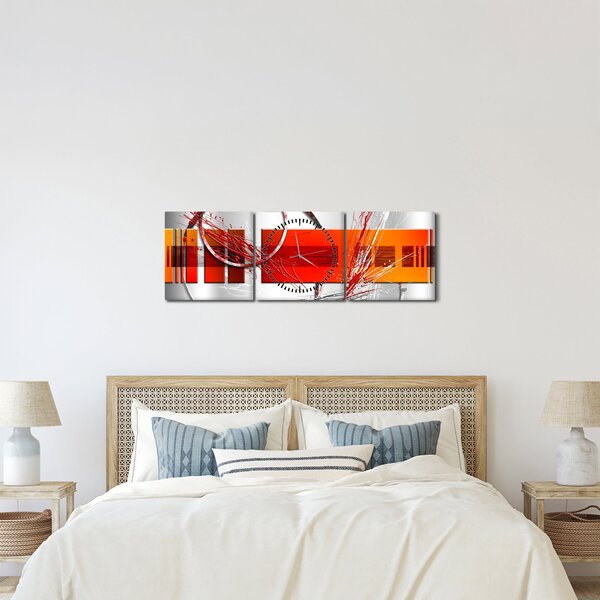 Absztrakt kép (órával) (90x30 cm)