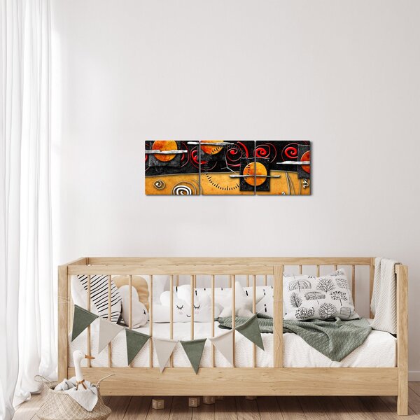 Az absztrakció képe - Bolygók (órával) (90x30 cm)