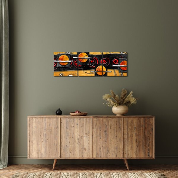 Az absztrakció képe - Bolygók (órával) (90x30 cm)