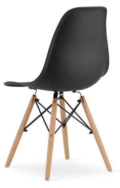Szett: Étkezőasztal TESSA 120×60 artisan tölgy/fekete + 4 db OSAKA szék, fekete/natúr lábak
