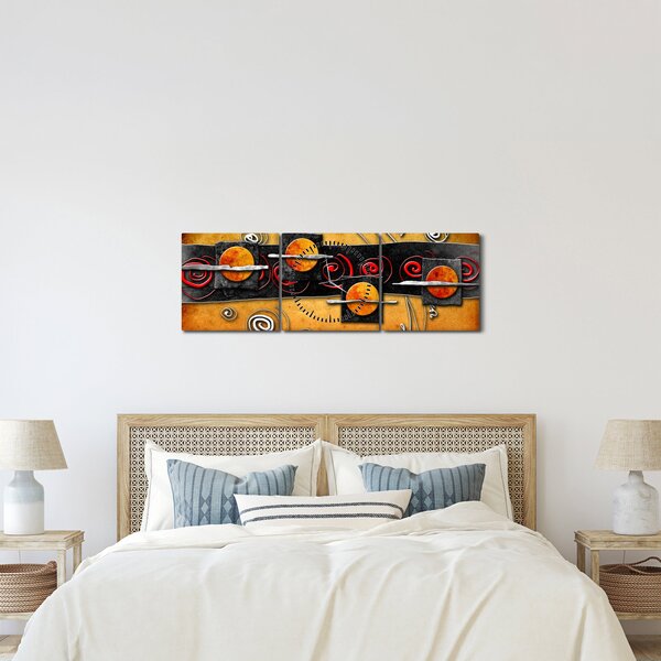 Az absztrakció képe - Bolygók (órával) (90x30 cm)