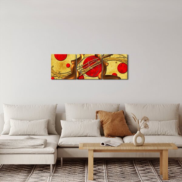 Absztrakt kép két nővel (órával) (90x30 cm)
