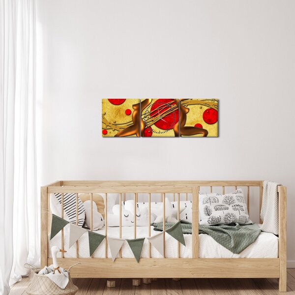 Absztrakt kép két nővel (órával) (90x30 cm)