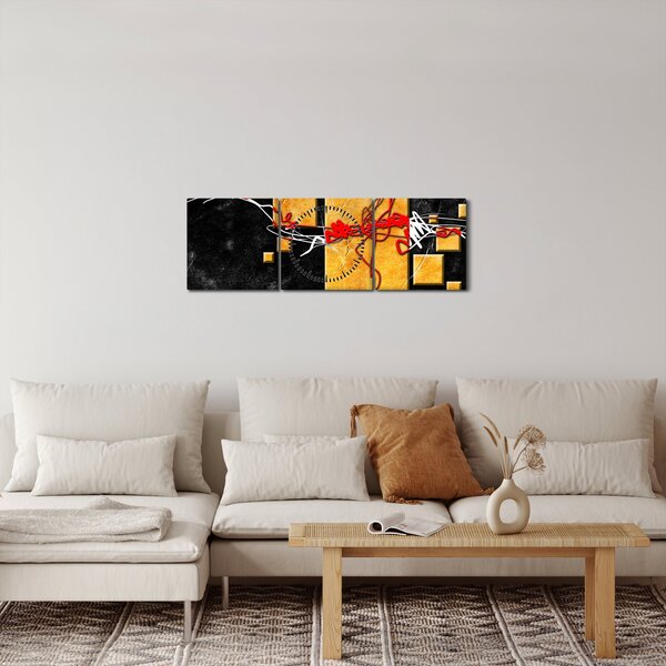 Absztrakt kép - Táncosok (órával) (90x30 cm)