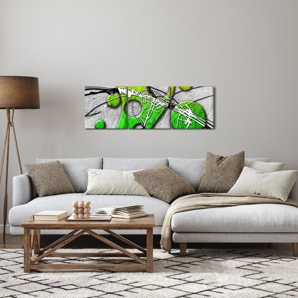 Absztrakt kép (órával) (90x30 cm)