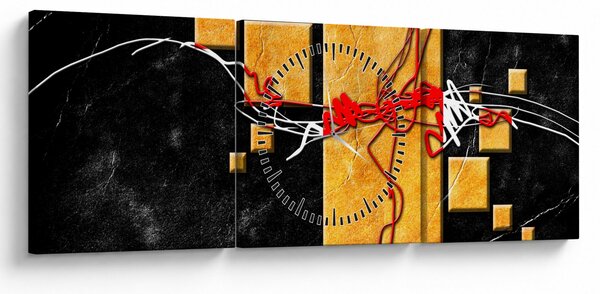 Absztrakt kép - Táncosok (órával) (90x30 cm)