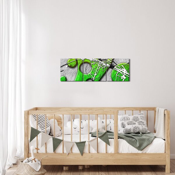 Absztrakt kép (órával) (90x30 cm)