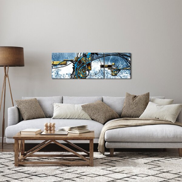 Absztrakt kép (órával) (90x30 cm)