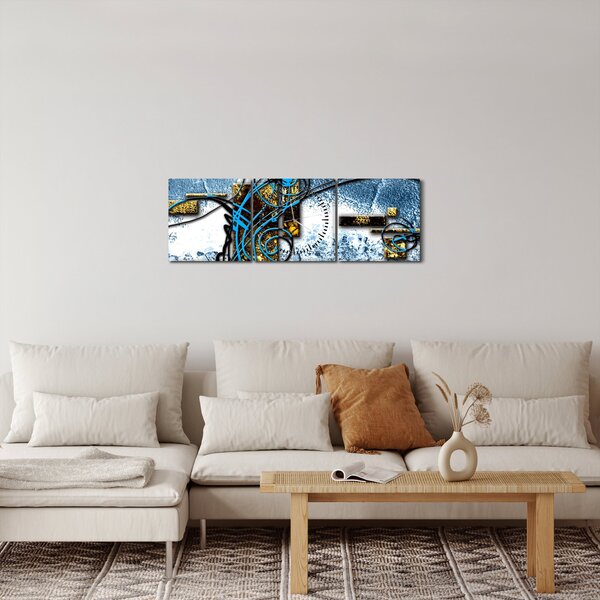 Absztrakt kép (órával) (90x30 cm)
