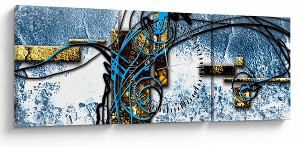 Absztrakt kép (órával) (90x30 cm)