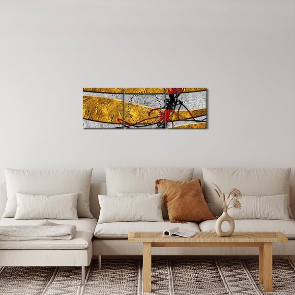 Absztrakt kép (órával) (90x30 cm)