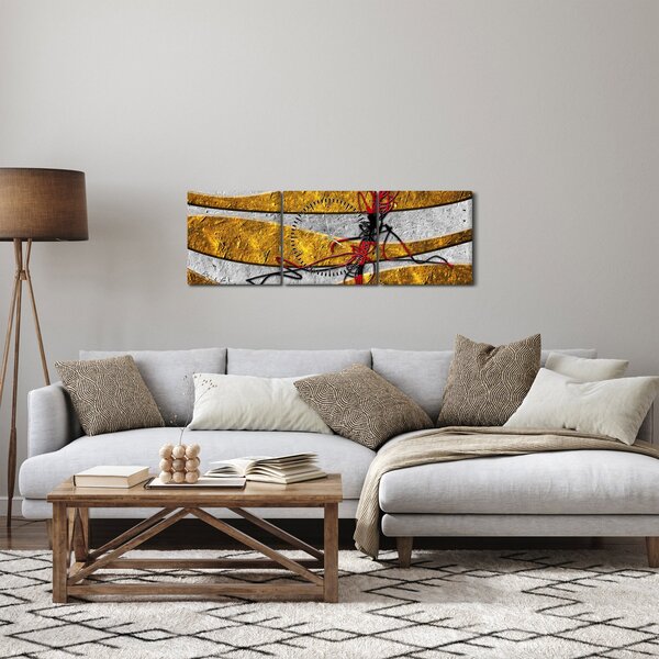 Absztrakt kép (órával) (90x30 cm)