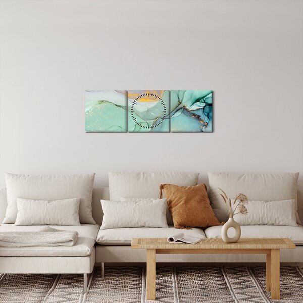 Absztrakt kép (órával) (90x30 cm)