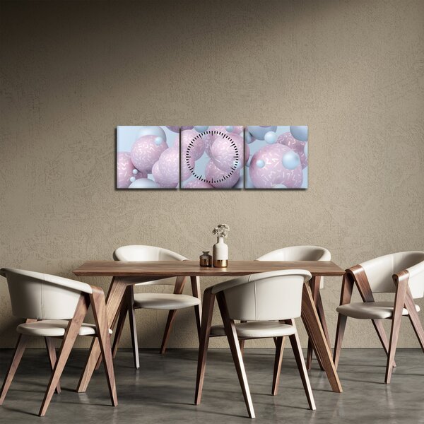 Absztrakt kép - Pasztell gömbök (órával) (90x30 cm)