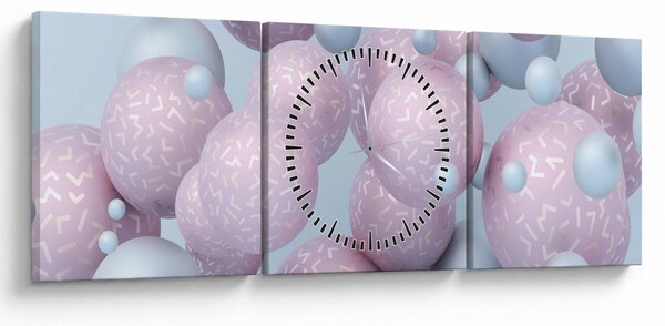 Absztrakt kép - Pasztell gömbök (órával) (90x30 cm)
