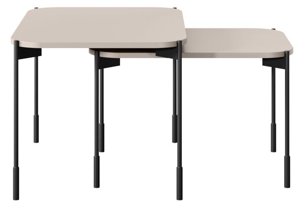 Sonatia dohányzóasztal 60 cm, téglalap alakú, fém lábakkal - kasmír