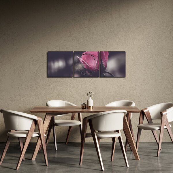 Kép - Rózsa virág részlete (órával) (90x30 cm)