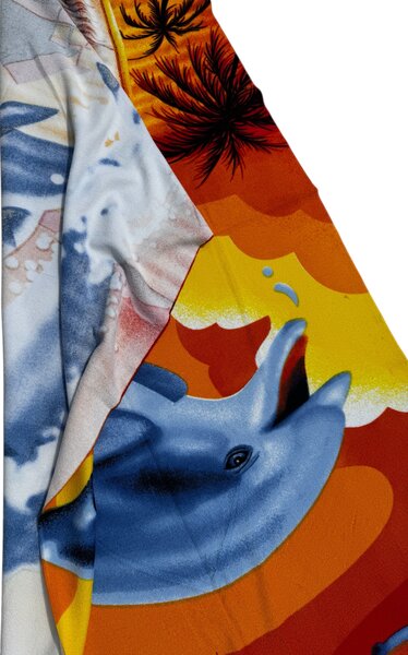 Strandtörülköző Narancssárga hullám 90x180cm