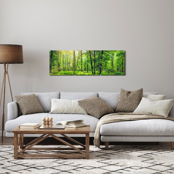 Kép - Tavaszi lomberdő (órával) (90x30 cm)