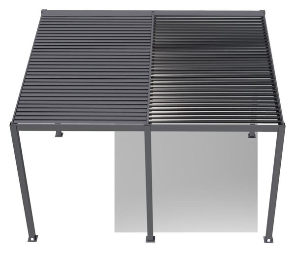 Félnyeregtetős bioklimatikus pergola lamelákkal 3 x 4 M