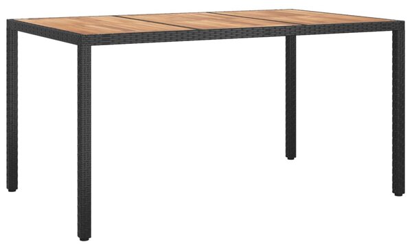 5 részes fekete polyrattan kerti étkezőgarnitúra párnákkal
