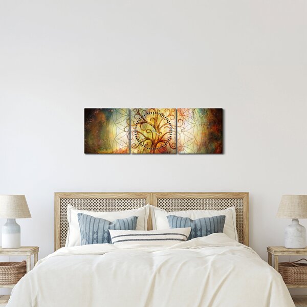 Absztrakt kép fáról (órával) (90x30 cm)
