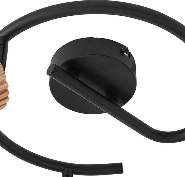 Lindby Stralino mennyezeti spotlámpa, 3 izzós, Ø31 cm, fa, GU10, dimmelhető, Világos fa, Folyosó, Fa, Modern