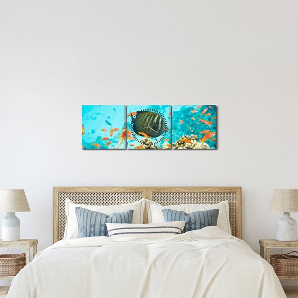 A víz alatti világ képe (órával) (90x30 cm)