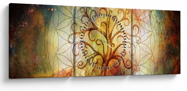 Absztrakt kép fáról (órával) (90x30 cm)