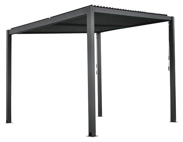 Félnyeregtetős bioklimatikus pergola lamellákkal 3 x 3 M