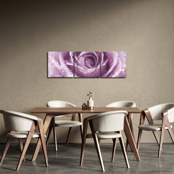 Egy rózsa virág részlete (órával) (90x30 cm)